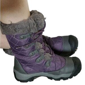 Keen Sunriver Boots Purple Quilted Vegan Fur Winter Snow Women's WOMAN'S SIZE 6